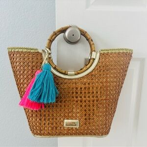 Lilly Pulitzer resort grotto cane tote beach purse